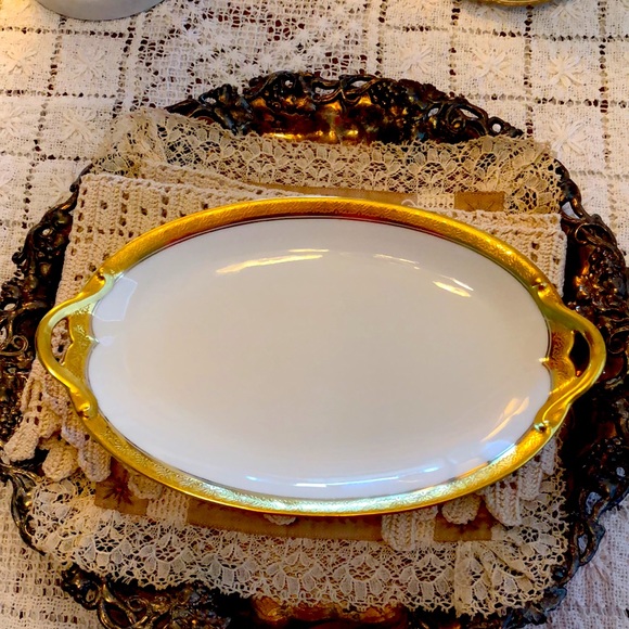 EUC- Uber Rare GDA France Haviland Limoges Calvados Double Handled Olive Platter - Picture 2 of 12